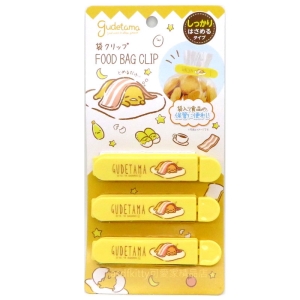 asdfkitty*蛋黃哥封口夾/密封夾-短的3入-日本正版商品