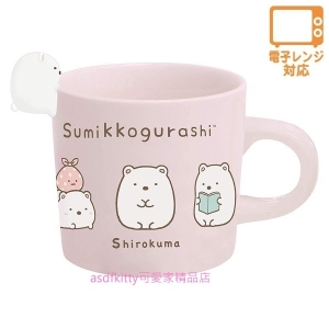 asdfkitty*日本san-x角落生物白熊造型把手陶瓷馬克杯-杯緣子-日本正版商品