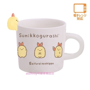 asdfkitty*日本san-x角落生物炸蝦造型把手陶瓷馬克杯-杯緣子-日本正版商品