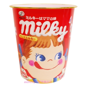 asdfkitty*不二家PEKO牛奶妹紅色圓型金邊垃圾桶/收納桶/玩具桶-日本正版商品