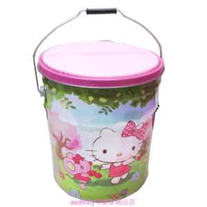 asdfkitty*KITTY有蓋置物桶椅子/收納桶-蓋子上有軟墊.可當小椅子-香港正版商品