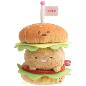 asdfkitty*日本san-x角落生物炸豬排漢堡造型絨毛玩偶/絨布小娃娃-日本正版商品