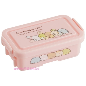 asdfkitty*角落生物粉紅色排排站保鮮盒-340ML-便當盒/水果盒/收納盒-日本正版商品