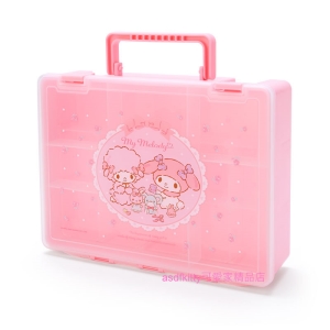 asdfkitty*美樂蒂手提雙層分隔收納盒/工具盒/零件盒/整理盒-日本正版商品