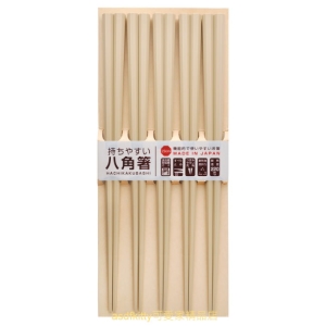 asdfkitty*日本製-耐熱220度-土黃色八角筷子-防滾動.好夾菜-洗碗機可用