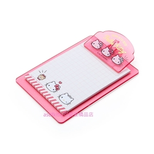 asdfkitty*KITTY迷你筆記夾板附便條紙-日本正版商品