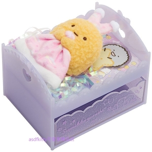 asdfkitty*日本san-x角落生物床型收納盒附炸蝦玩偶＋便條紙＋貼紙組-日本正版商品