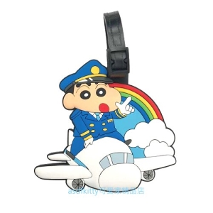 asdfkitty*蠟筆小新飛機長超大型姓名吊牌/行李吊牌-很大很明顯-書包.補習袋都可用-日本正版商品