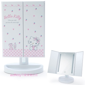 asdfkitty*KITTY桌上型LED燈三面化妝鏡/桌鏡-日本正版商品