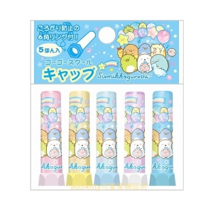 asdfkitty*日本san-x角落生物飄浮氣球5入六角鉛筆蓋/鉛筆延長器/鉛筆套/鉛筆帽-日本製