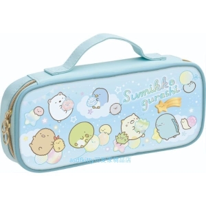 asdfkitty*日本san-x角落生物飄浮氣球手提皮質筆袋/文具袋/收納袋/置物袋-日本正版商品