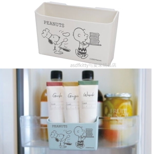 asdfkitty*SNOOPY史努比白色冰箱門邊小物收納盒-單入-可收放醬料包.調味包...等-日本製