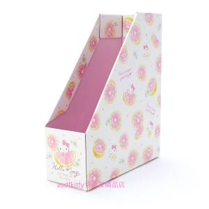 asdfkitty*KITTY粉紅柳橙紙製文件收納箱/雜誌收納架-日本正版商品