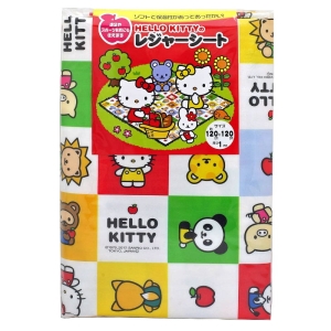 asdfkitty*KITTY好朋友野餐墊-薄泡棉材質-可當櫥櫃墊-120*120公分-日本製