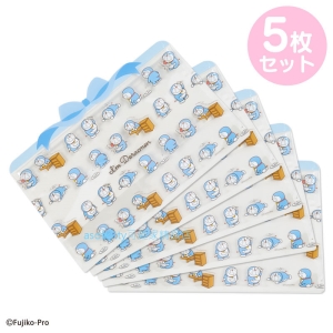 asdfkitty*哆啦A夢有厚度透明夾鏈袋/口罩收納袋-5入-日本正版商品