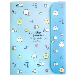 asdfkitty*日本san-x角落生物粉藍色10層A4資料夾/檔案夾/文件夾-日本正版商品