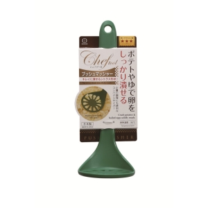 asdfkitty*小久保工業所 綠色耐熱熟食搗泥器-耐熱180度-不易刮傷不沾鍋.琺瑯鍋 鑄鐵鍋-日本製