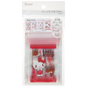 asdfkitty*KITTY透明夾鏈袋S號＋M號-20入-夾鍊袋/收納袋/藥品袋-日本正版商品