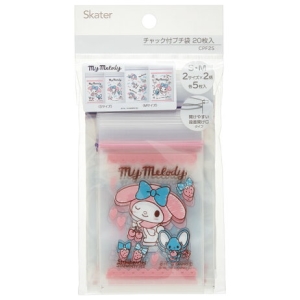 asdfkitty*美樂蒂透明夾鏈袋S號＋M號-20入-夾鍊袋/收納袋/藥品袋-日本正版商品