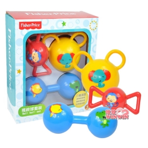 費雪牌(FisherPrice)F0912費雪搖鈴球套裝，色彩鮮艷，吸引寶寶愛不釋手!
