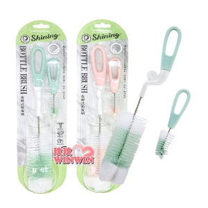 小獅王辛巴旋轉式奶瓶刷(高級尼龍+菜瓜布刷頭)360度全方位旋轉刷柄，輕鬆洗淨不費力(菜瓜布奶瓶刷)