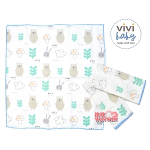 ViVibaby小熊超柔紗布手帕(三入裝)觸感柔順，透氣性佳，不易起毛球，耐洗、耐用，不易皺