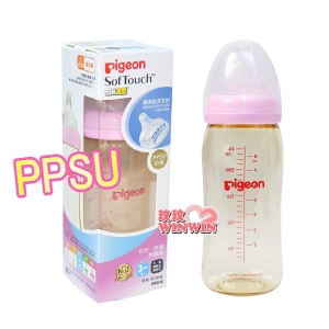 貝親P.00782P母乳實感寬口徑PPSU奶瓶240ML 3個月以上寶寶適用，寬口徑母乳實感PPSU奶瓶