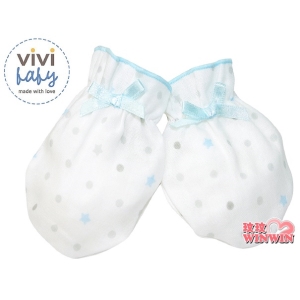ViVibaby 星空超柔紗布手套(一雙入)觸感輕柔舒適，避免寶寶抓傷，保護寶寶嬌嫩雙手