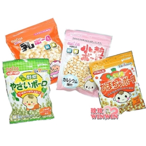 MAEDA乳球小粒燒菓子(蛋酥)、MAEDA燒菓子(蔬菜味蛋酥)、MAEDA燒菓子(南瓜味蛋酥)、MAEDA乳球(蛋酥)