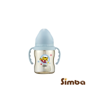Simba小獅王辛巴巧虎PPSU寬口吸管把手小奶瓶200ML，如意珠自動吸管360度皆可吸吮，通過國際SGS嚴格檢驗