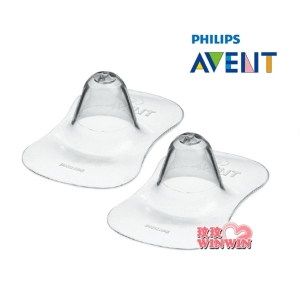 Philips Avent 乳頭保護罩2入(較小尺寸/一般尺寸)超薄、柔軟、無味之矽膠保護罩，適用於乳頭敏感、疼痛或龜裂