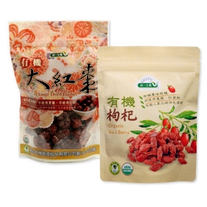 【統一生機】有機紅棗枸杞2件組(紅棗300g＋枸杞150g/共2包)(可i郵箱取貨)【福虎迎春郵好年】