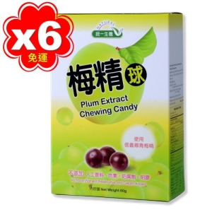 可i郵箱配送【統一生機】梅精球6件組(60g/約24顆X6盒)福虎迎春郵好年