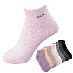 三合豐 ELF, 女性短襪, 精梳棉密針點點淑女 款【MIT 8色】 - 普若Pro品牌好襪子專賣館