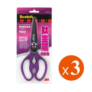 【3M】Scotch可拆式鈦金屬料理剪刀KS-DT /超值3入組
