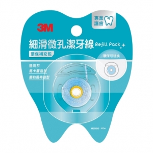 3M 細滑微孔潔牙線環保補充包-2入(30公尺)