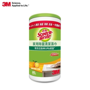 3M 百利家用除菌清潔濕巾-85入(桶裝)
