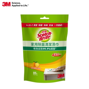 【3M】百利家用除菌清潔濕巾補充包85入袋裝