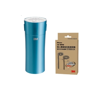 【3M 】個人隨身/桌上/車用空氣清淨機FA-C20PT松石綠(加贈專用濾網x1)