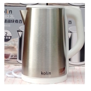 《省您錢購物網》全新~歌林 Kolin 2.2L不鏽鋼快煮壺(KPK-UD2211S)＋贈304不鏽鋼烤肉休閒餐具*1組