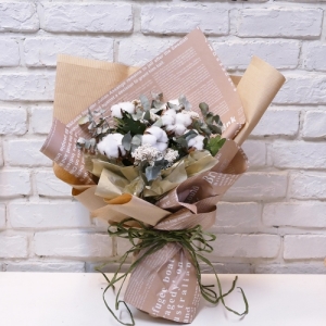 【情人節花束】棉花 乾燥花束(永滅不變的愛)