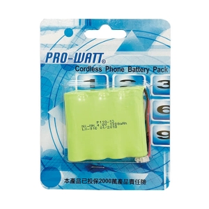 PRO-WATT P110萬用接頭 無線電話電池4.8V 600mah (尺寸:AA*4)