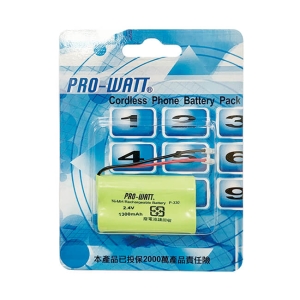 PRO-WATT P330萬用接頭 無線電話電池2.4V 600mah (尺寸:AA*2)