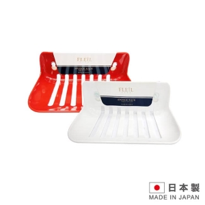 FLEL日本原裝 吸盤式瀝水置物架(紅/白 顏色隨機) K-537