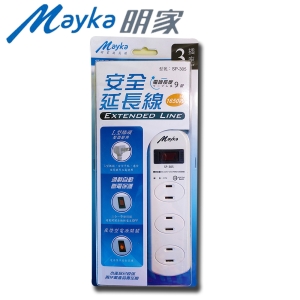 Mayka明家4開4插家用安全延長線6呎-1.8M (SP-404)