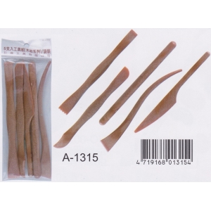 巨倫5支入黏土工具(木紋系列)A-1315
