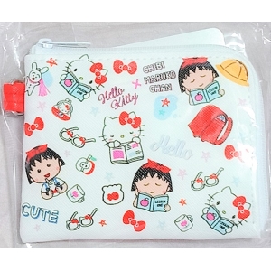 櫻桃小丸子+HELLO KITTY手提四方零錢包