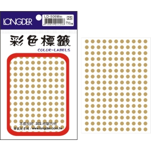 LONGDER彩色標籤 LD-506M(金) 5MM圓點