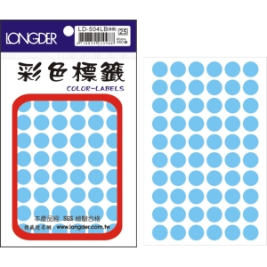 LONGDER彩色標籤 LD-504LB(淺藍) 12MM圓點