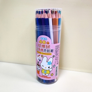 麻吉家族 48色三角桿可擦拭色鉛筆